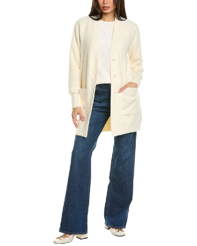 color block women cardigan with bold huesKobi Halperin Marci Eyelash Cardigan