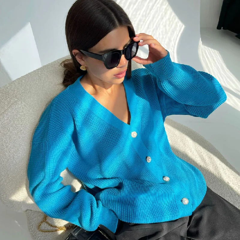 maternity women cardigan for expecting momsLaid Back Oversized V Neck Button Up Textured Long Cardigan