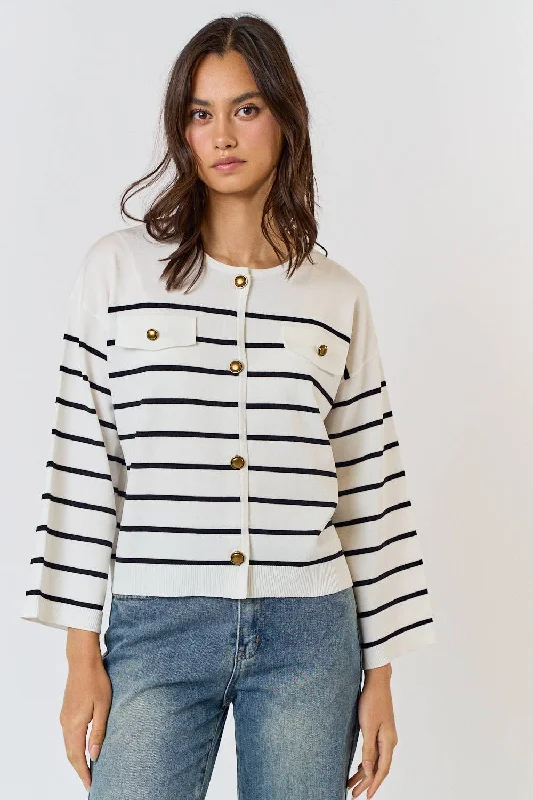 maternity women cardigan for expecting momsStriped Cardigan