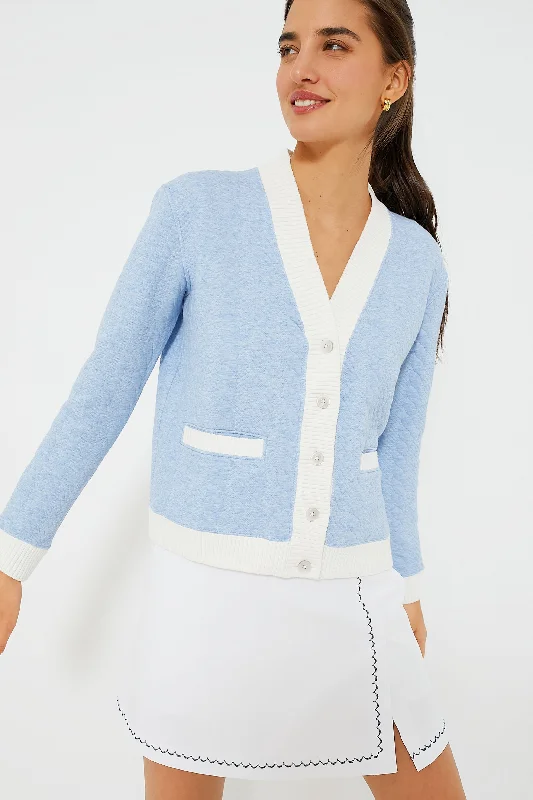hooded women cardigan for added warmth and styleLight Blue Cable Charley Cardigan