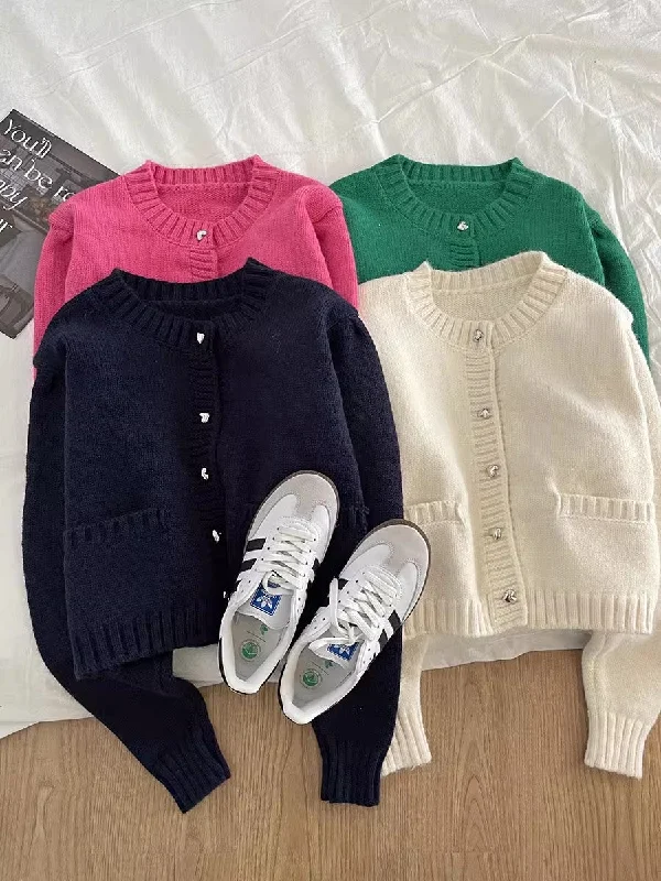 color block women cardigan with bold hueslong-sleeved sweaters sweet soft short cardigan jackets    S4748
