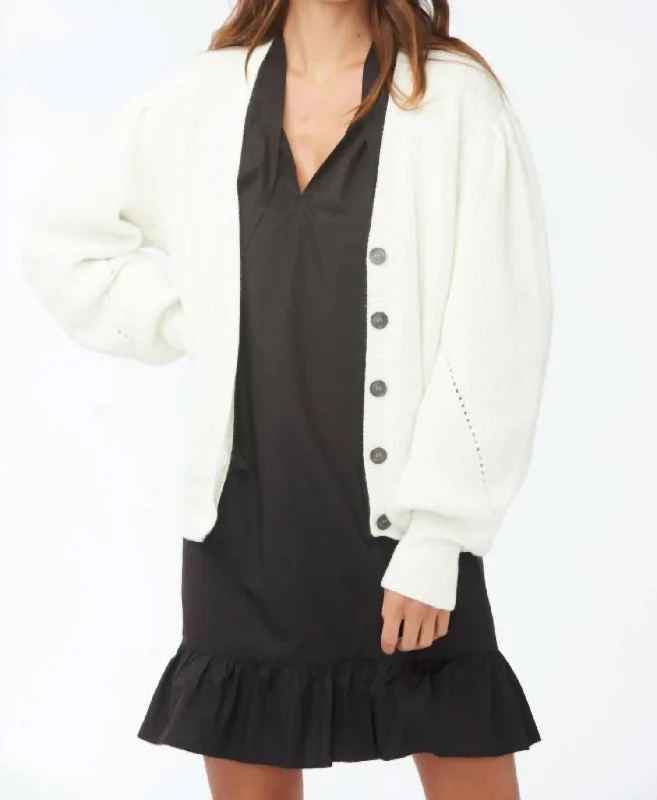 open front women cardigan for easy stylingMandel Cardigan In Soft White