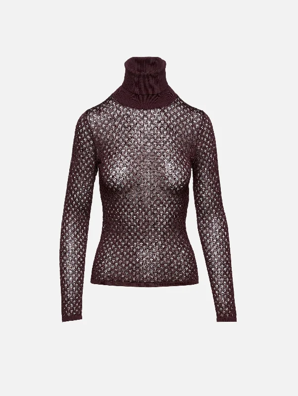 Mesh Turtleneck Top