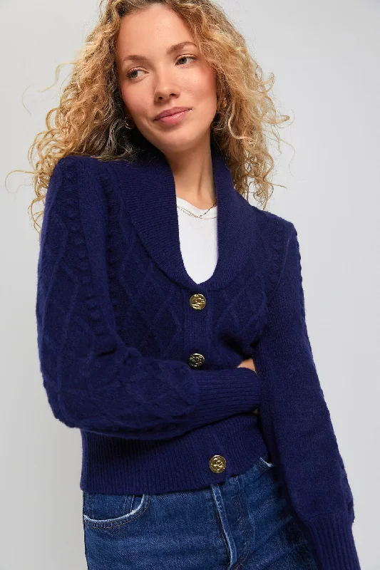 sequin embellished women cardigan for special occasionsNassau Navy Tuxedo Cardigan Sweater