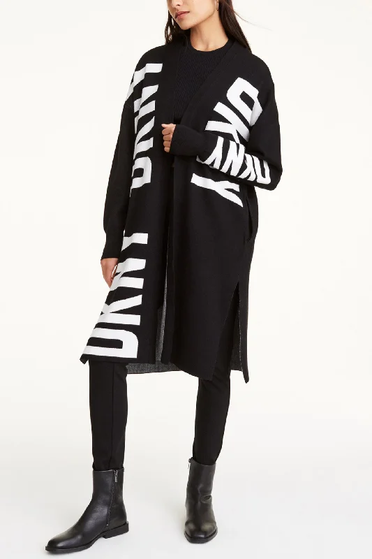 OVERSIZED LOGO CARDIGAN