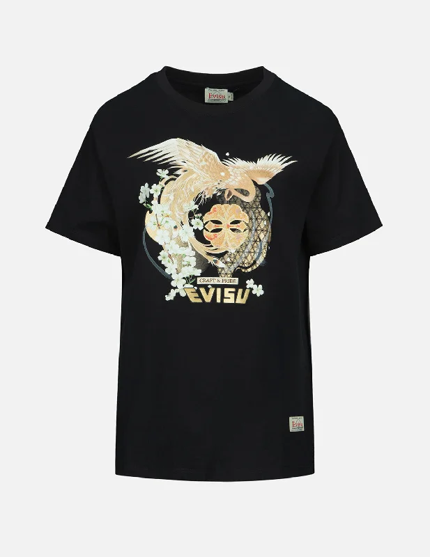 Peacock and Sakura Print T-shirt