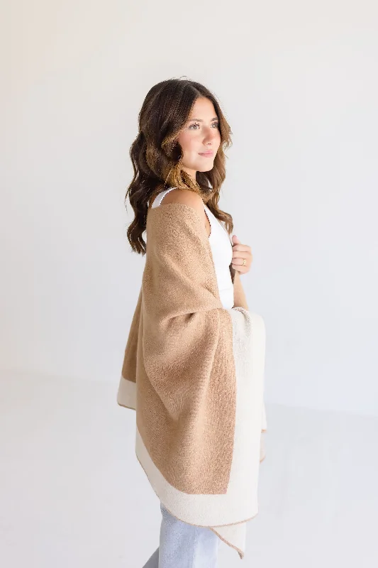machine washable women cardigan for easy carePhoenix Color Block Open Front Cardigan Taupe