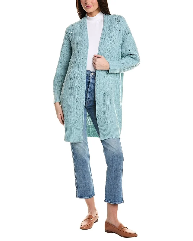 cable knit women cardigan with intricate patternsRain + Rose Cable Cardigan