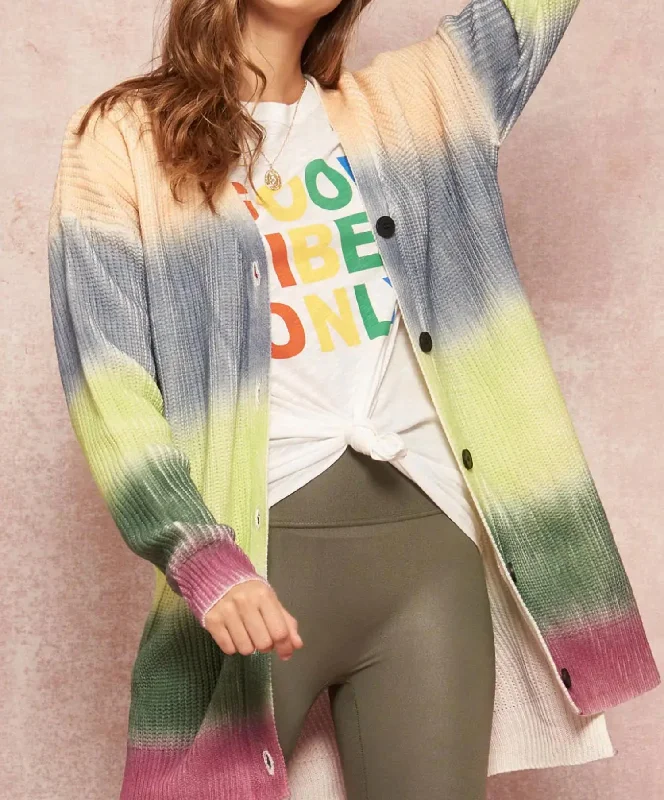 sequin embellished women cardigan for special occasionsRainbow Ombré Colorblock Cardigan