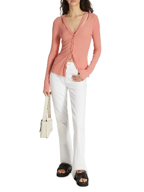 machine washable women cardigan for easy careSycamore Cardigan In Coral Pink