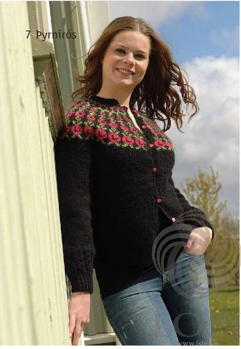 cropped women cardigan to pair with high - waisted jeansÞyrnirós Women Wool Cardigan