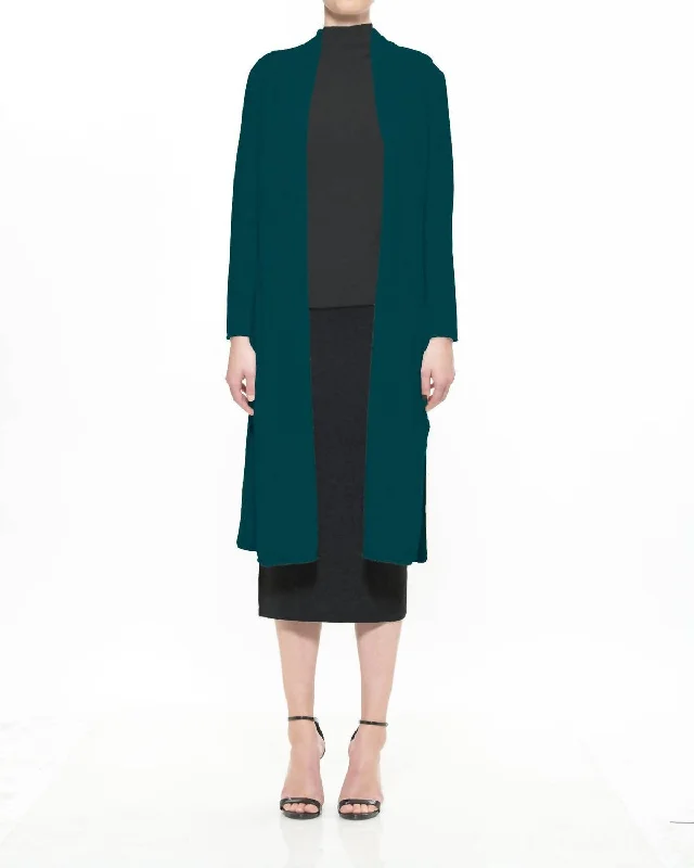 sequin embellished women cardigan for special occasionsVarick Wool Cashmere Blend Robe Cardigan In Verde