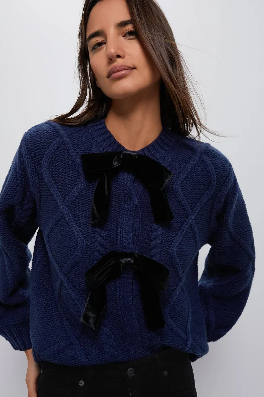 oversized women cardigan for a trendy and cozy lookVelvet Bow Bea Cardigan