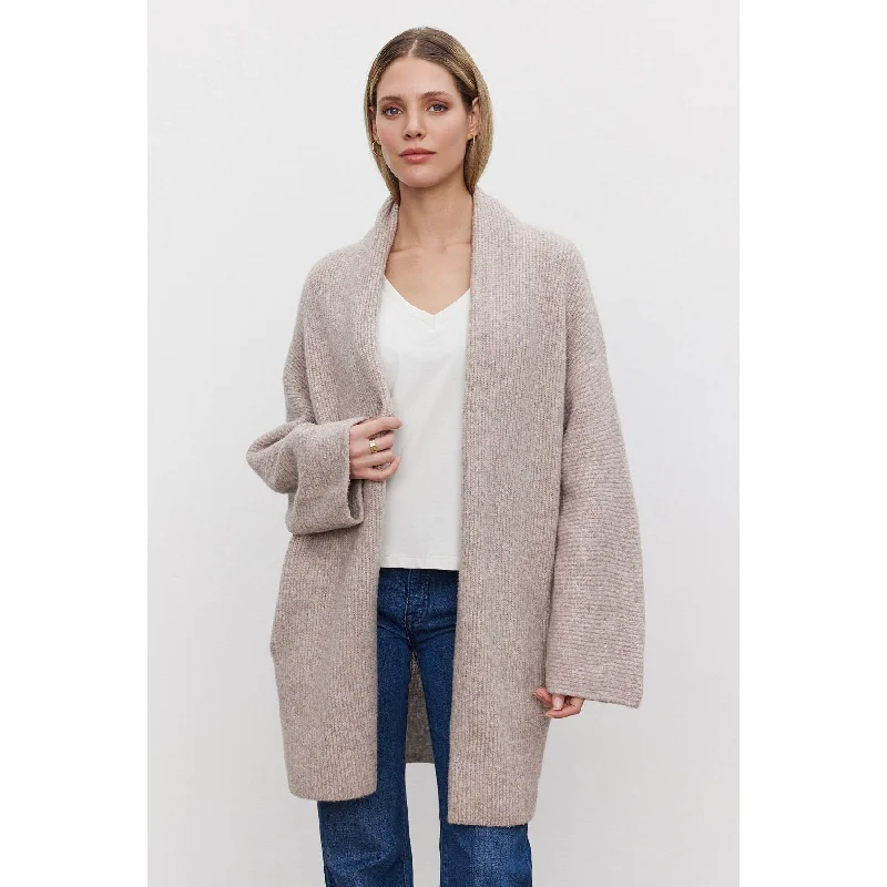 lightweight women cardigan for spring and fallVelvet by Graham & Spencer Calli Cardigan in Oat