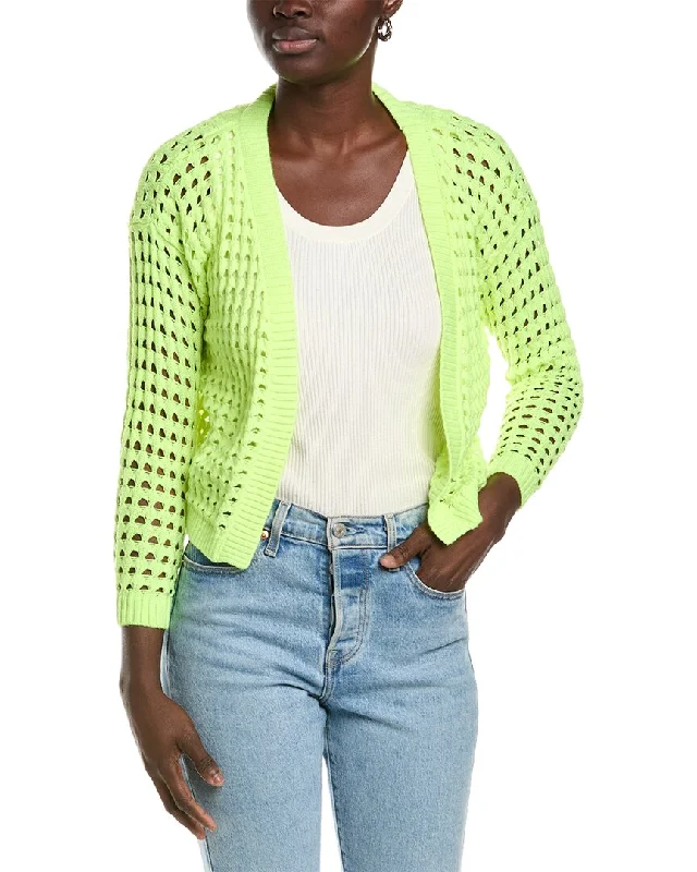 cropped women cardigan to pair with high - waisted jeansWISPR Pointelle Silk-Blend Cardigan