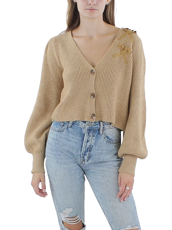 organic cotton women cardigan for an eco - friendly choiceWomens Cropped Button-Up Cardigan Sweater