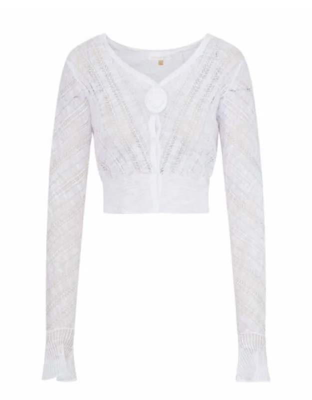 v neck women cardigan to elongate the necklineWomen's Luz Cardigan In White