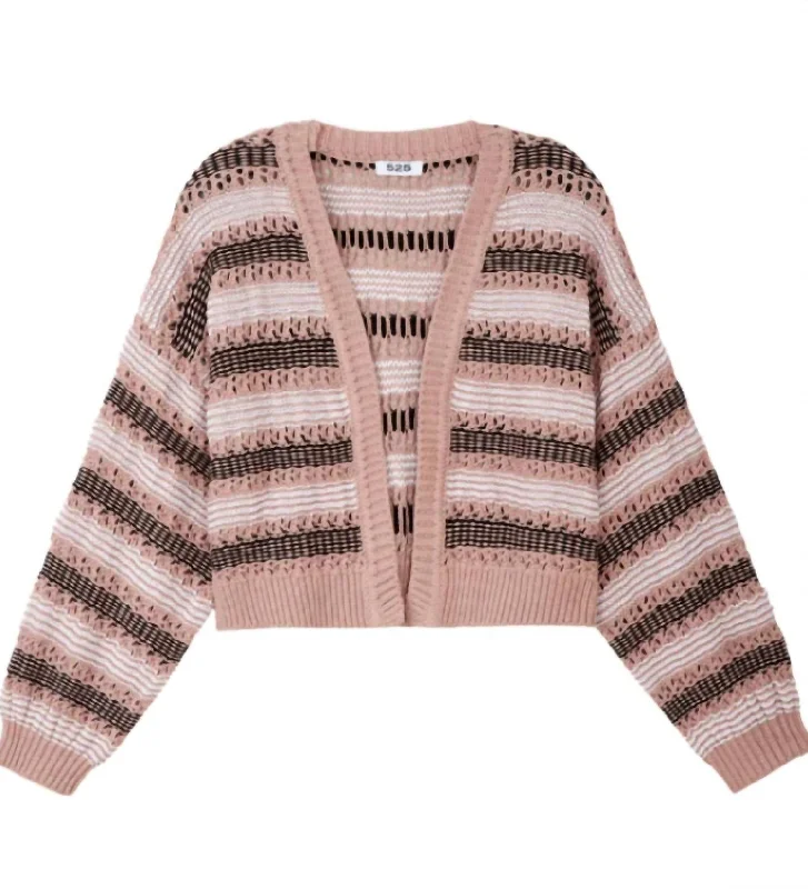 sequin embellished women cardigan for special occasionsZoe Open Stitch Cardigan In Light Taupe Multi