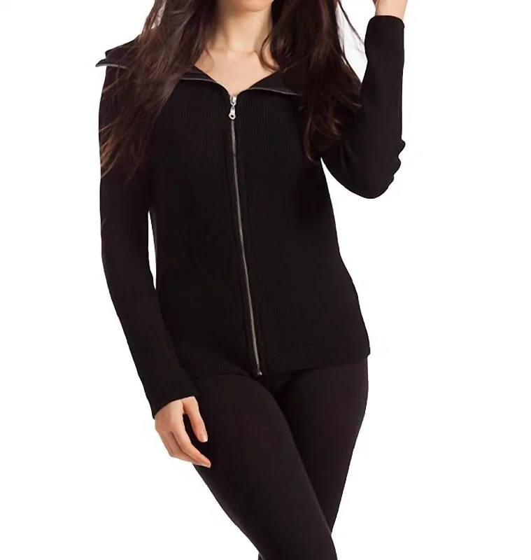 sequin embellished women cardigan for special occasionsAmaya Zip Front Cardigan In Black
