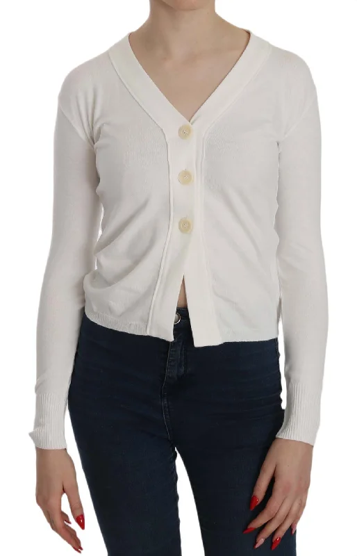 sequin embellished women cardigan for special occasionsBYBLOS  V-neck Long Sleeve Cropped Cardigan Tops Women's Sweater
