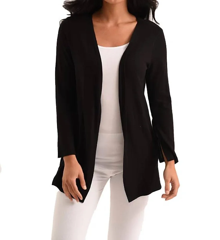 plus size women cardigan for comfortable layeringJane Long Sleeve Kashmira Cardigan In Black