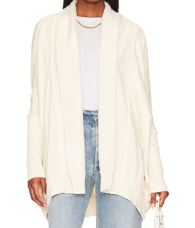 hooded women cardigan for added warmth and styleMonday-Friday Cardigan In Nilla Cream