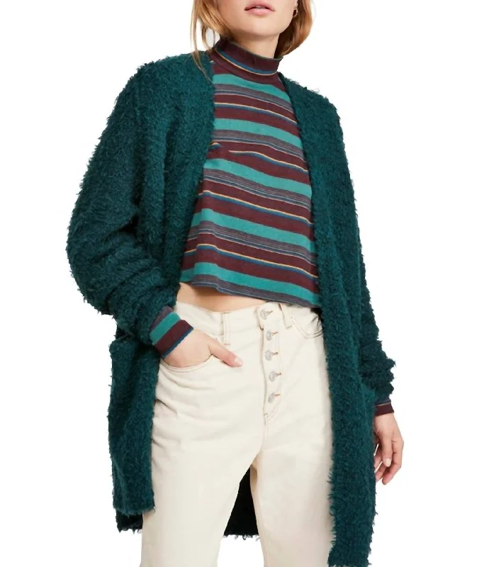 color block women cardigan with bold huesOnce In A Lifetime Wool Blend Cardigan In Evergreen