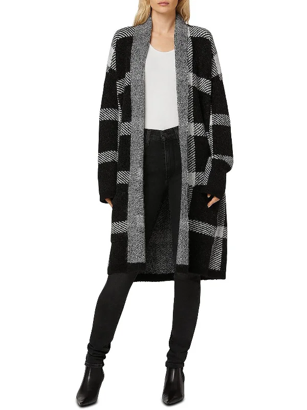sequin embellished women cardigan for special occasionsSolange Womens Plaid Shawl Collar Cardigan Sweater