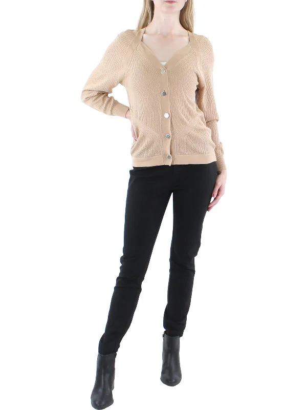 cashmere blend women cardigan for a luxurious feelWomens Knit Perforated Cardigan Sweater