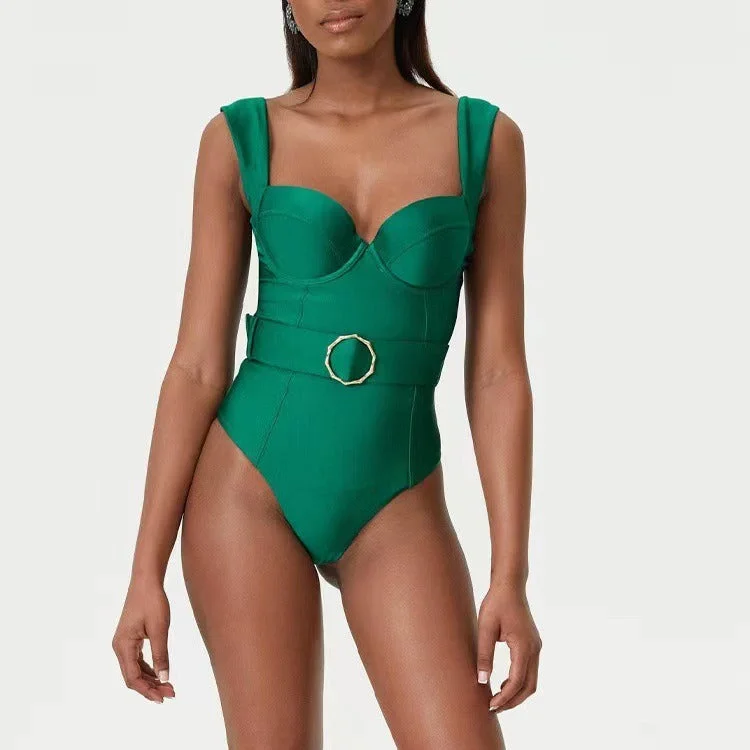 Shoulder one piece swimsuit