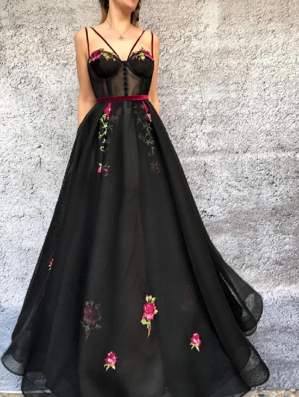 Onyx Floral Gown