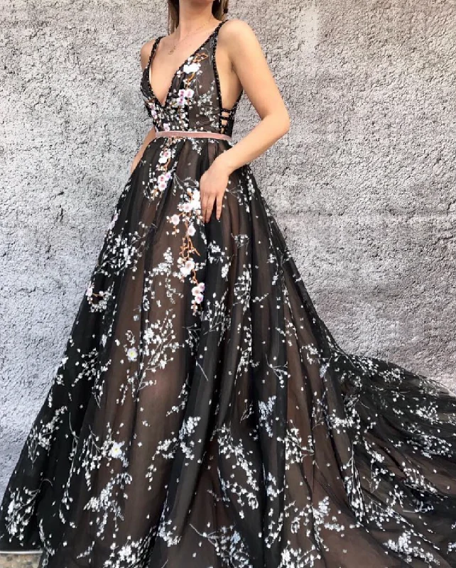 Licorice Floral Gown