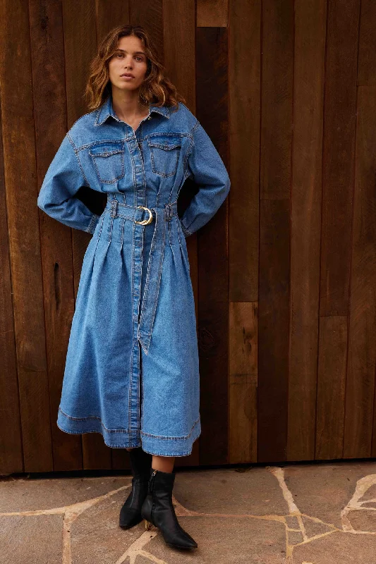 Aradia Denim Midi Dress