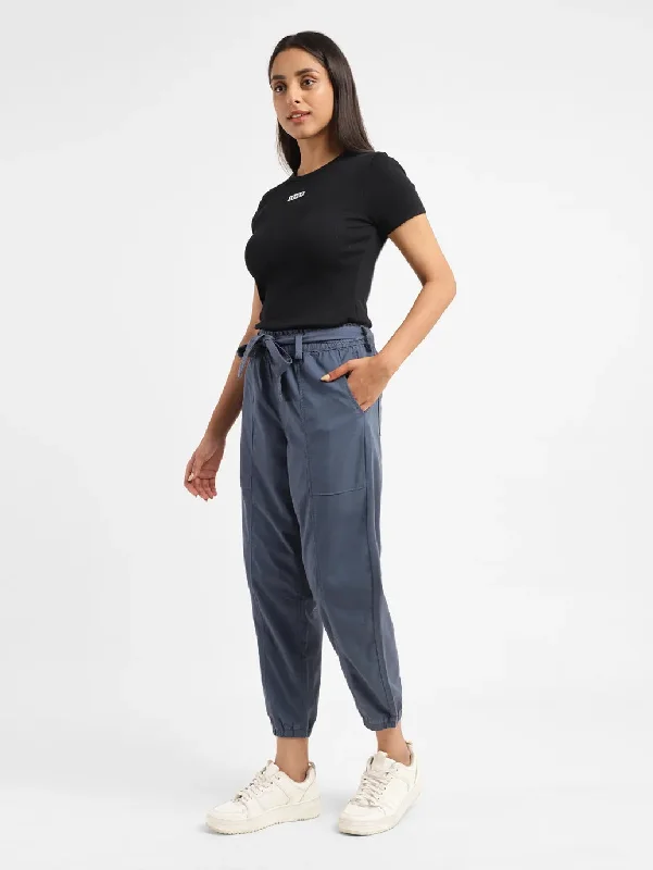 Women's High Rise Indigo Regular Fit Joggers