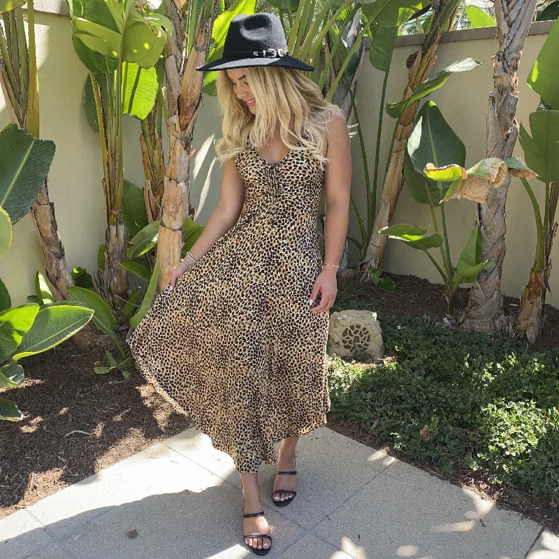 Love of Leopard Print Asymmetrical Maxi Dress