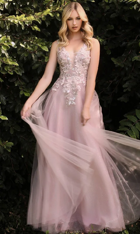 Cinderella Divine CDS409 - Sleeveless V-neck Long Gown