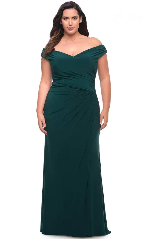 La Femme 29663SC - Off Shoulder V-Neck Prom Dress