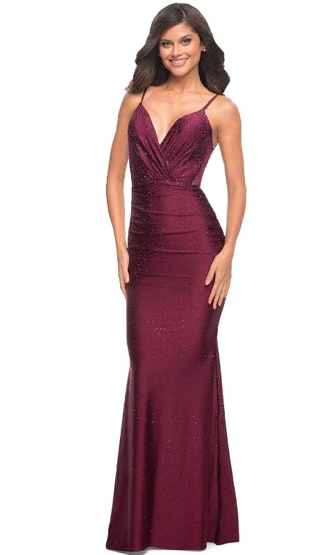 La Femme 30589SC - Sheer Back Beaded Prom Gown