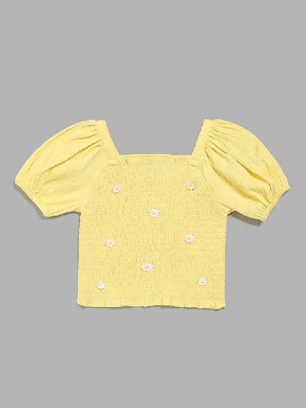 HOP Kids Yellow Smocked Top