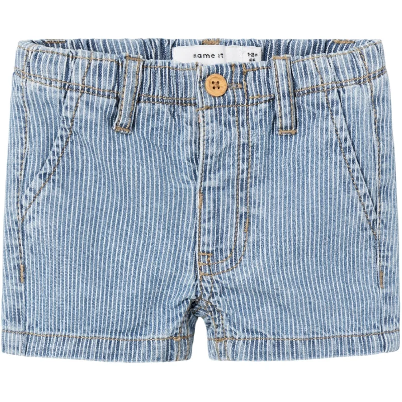 Name It Light Blue Denim Ryan Stripe Denim Shorts