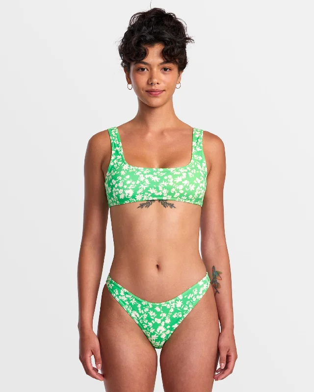 Garden Party Laceback Bralette Bikini Top - Classic Green